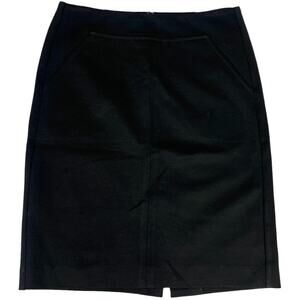 Trina Turk Pencil Skirt Solid Black Back Zip‎ Straight Vented Career Women's 0